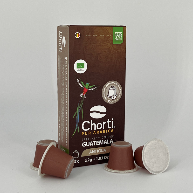 Chorti Specialiteit Biologische Koffie 10 CAPSULES THUISCOMOST 55g